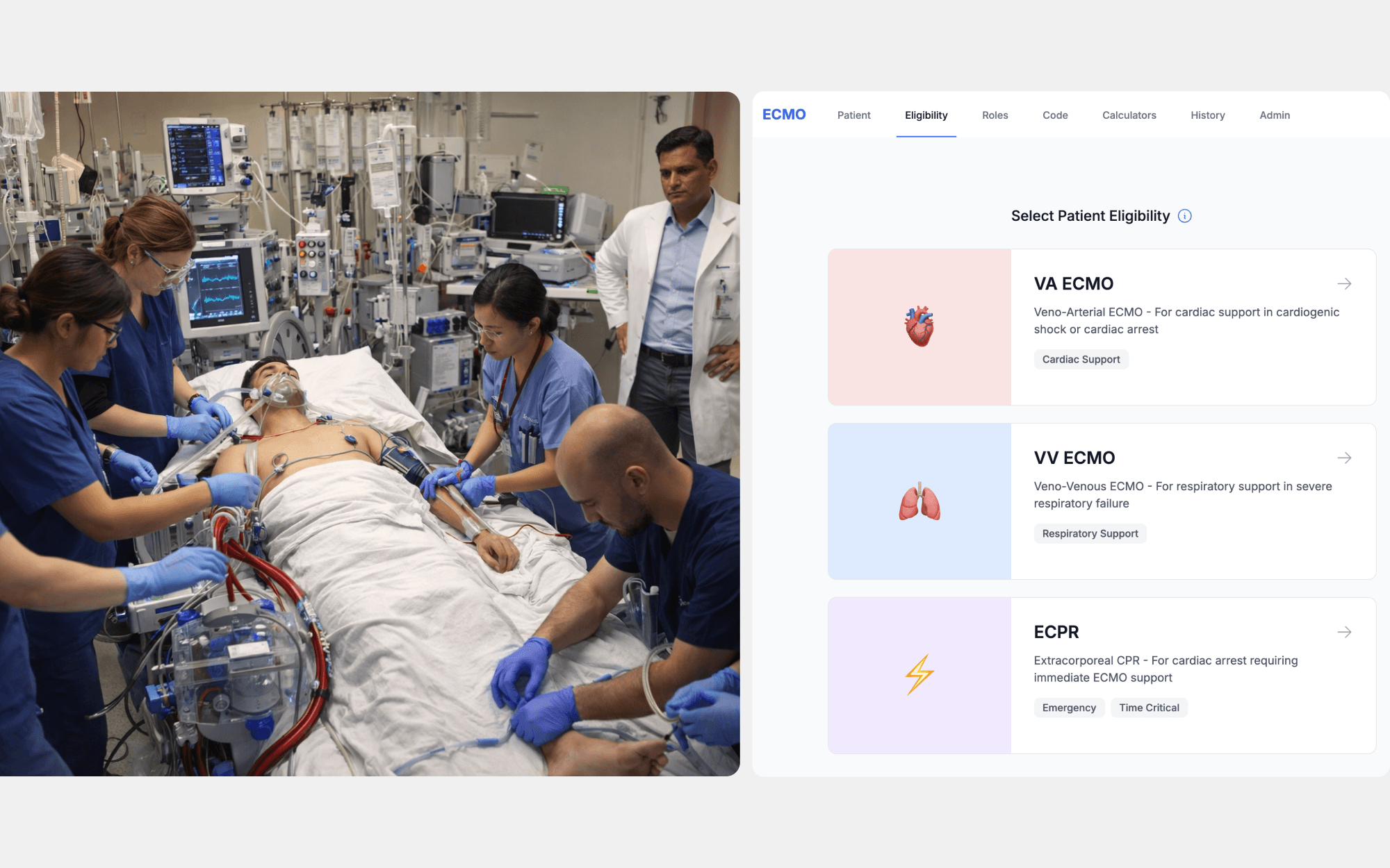 ECMO eligibility and risk framing