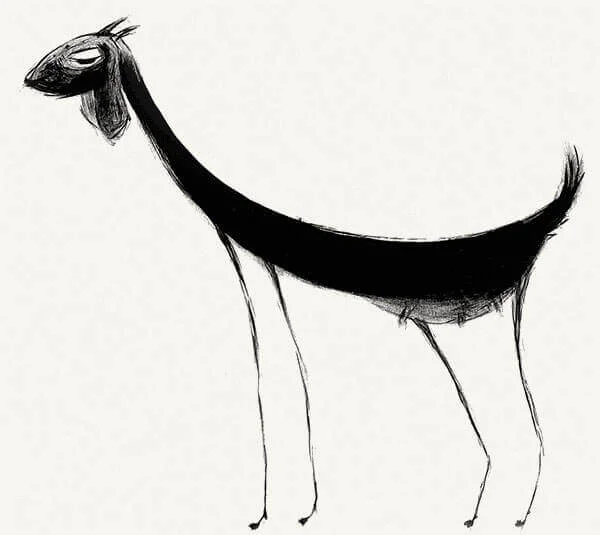 Goat illustration with color background